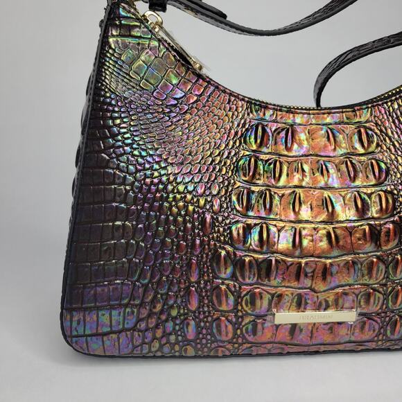 BRAHMIN Esme Black Pearl Ombre Melbourne Shoulder Bag Purse Hologram NWT - Picture 4 of 13